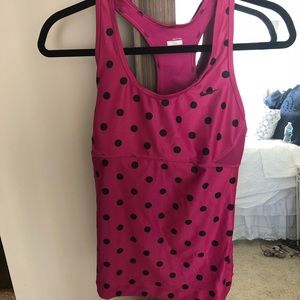 Nike pink polka dot workout top